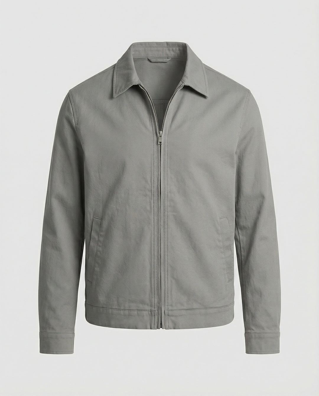 Herren kastige Zip-Jacke mit Hemdkragen und minimalistischen Teilungsnähten R&B
