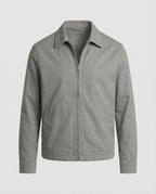 Herren kastige Zip-Jacke mit Hemdkragen und minimalistischen Teilungsnähten R&B
