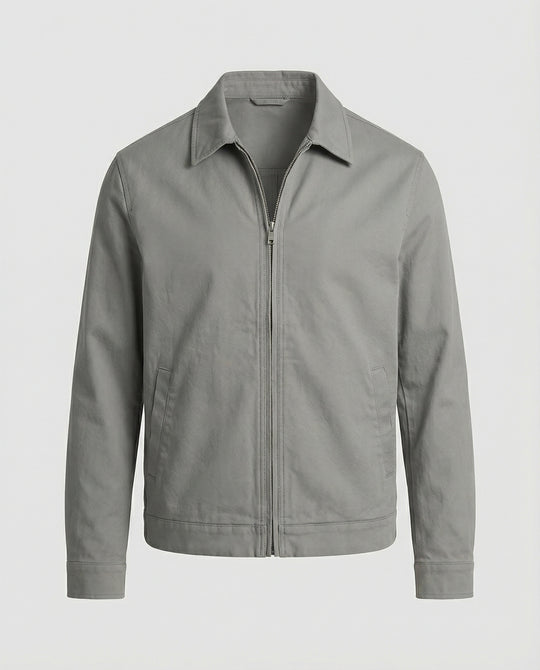 Herren kastige Zip-Jacke mit Hemdkragen und minimalistischen Teilungsnähten R&B