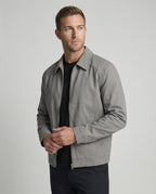 Herren kastige Zip-Jacke mit Hemdkragen und minimalistischen Teilungsnähten R&B