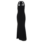 Damen Elegantes Maxikleid mit quadratischem Ausschnitt und figurbetonter Silhouette R&B