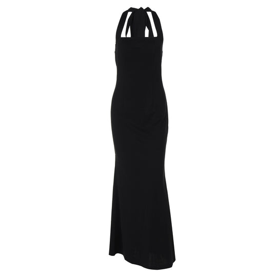 Damen Elegantes Maxikleid mit quadratischem Ausschnitt und figurbetonter Silhouette R&B