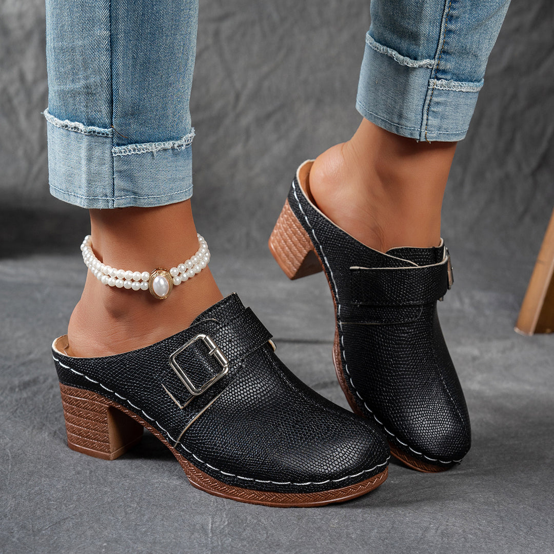 Damen Komfortable Clogs mit dekorativem Schnallenverschluss R&B