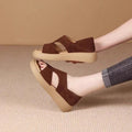Damen modische und bequeme Plateau-Sandalen mit verstellbarem Riemen