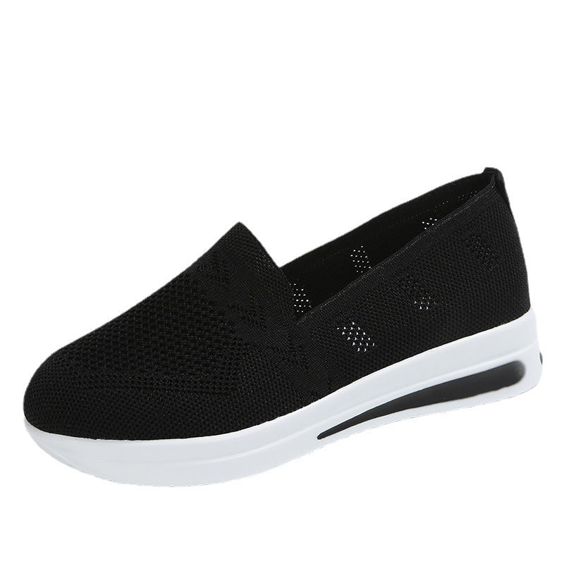 Damen atmungsaktive Slip-On Sneakers mit flexiblem Strick-Obermaterial R&B