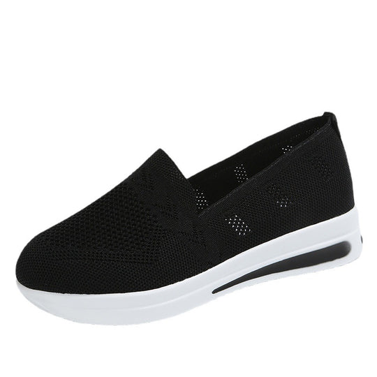 Damen atmungsaktive Slip-On Sneakers mit flexiblem Strick-Obermaterial R&B