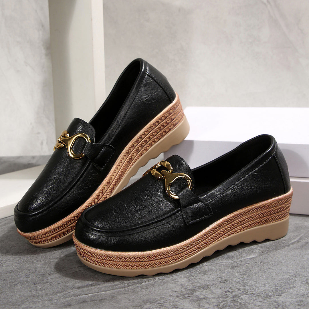 Damen Schicke Loafers mit modischem Kork-Detail und rutschfester Sohle R&B