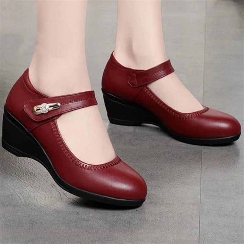 Damen Elegante Plateauschuhe mit modischem Riemen und luxuriösem Absatz R&B