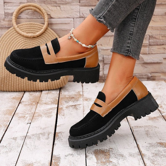 Damen modische Clogs mit robustem Plateau und elegantem Riemendesign R&B