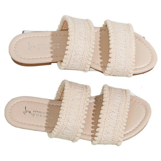 Damen Relaxed Riemensandalen mit floraler Häkel-Optik R&B