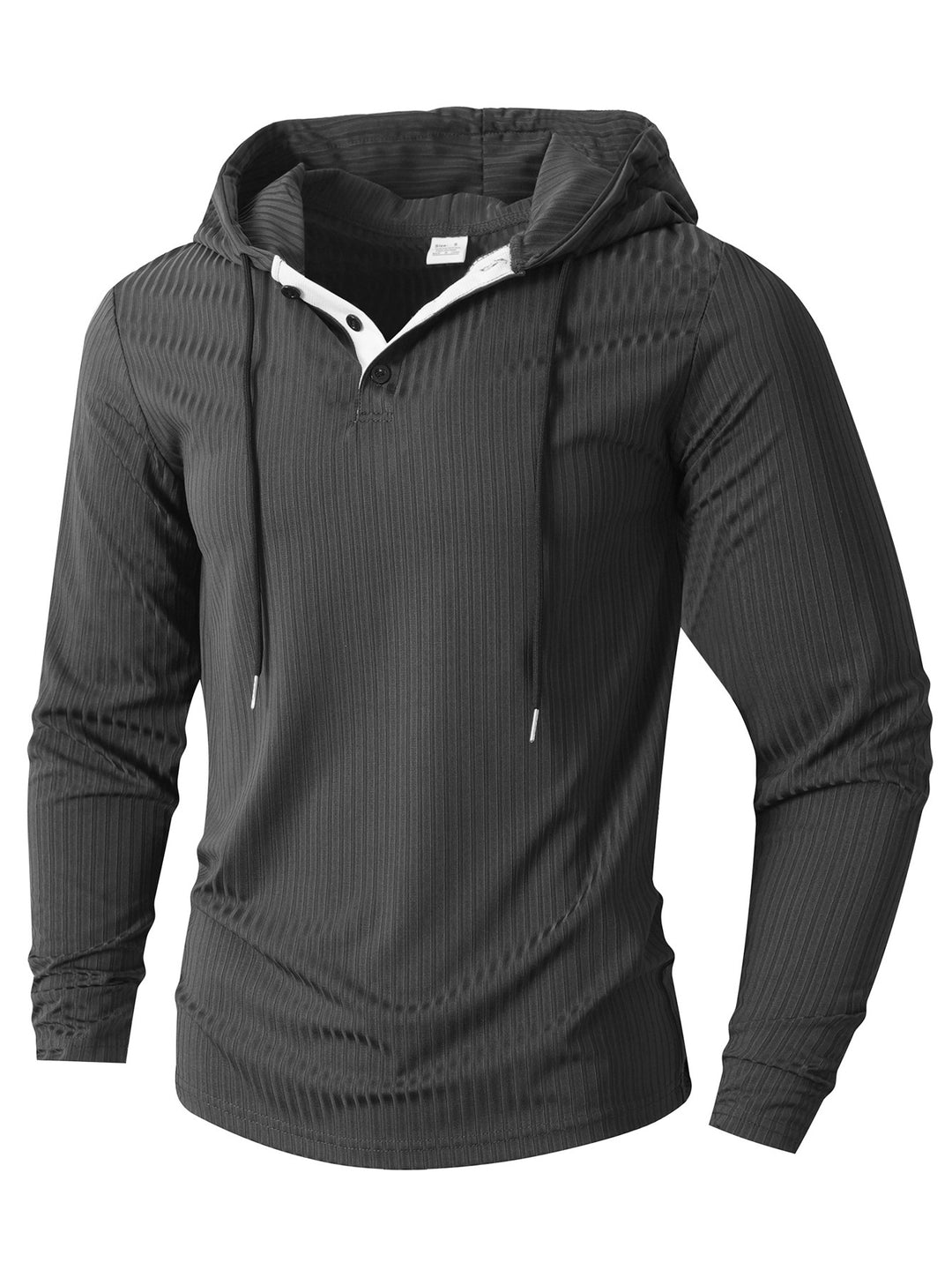 Herren Sportlicher Langarm-Hoodie mit strukturierter Oberfläche R&B