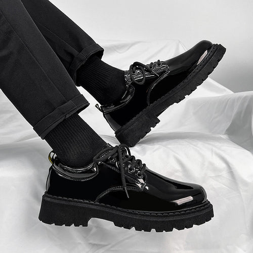 Damen Modische Schnürschuhe mit glänzender Oberfläche und rutschfester Sohle R&B
