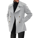 Herren klassischer Peacoat mit modischem Revers und eleganten Knopfdetails R&B
