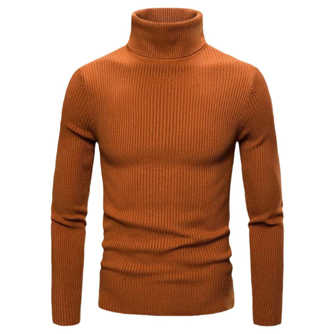 Herren modischer Rollkragenpullover mit feiner Rippstruktur R&B