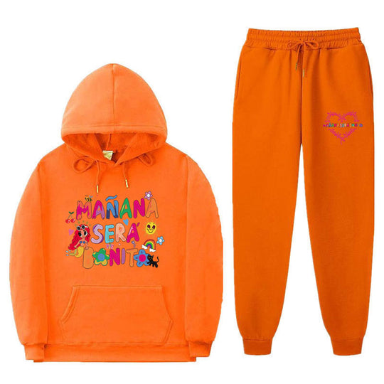 Damen Sweatshirt- und Jogginghose-Set mit buntem Aufdruck R&B