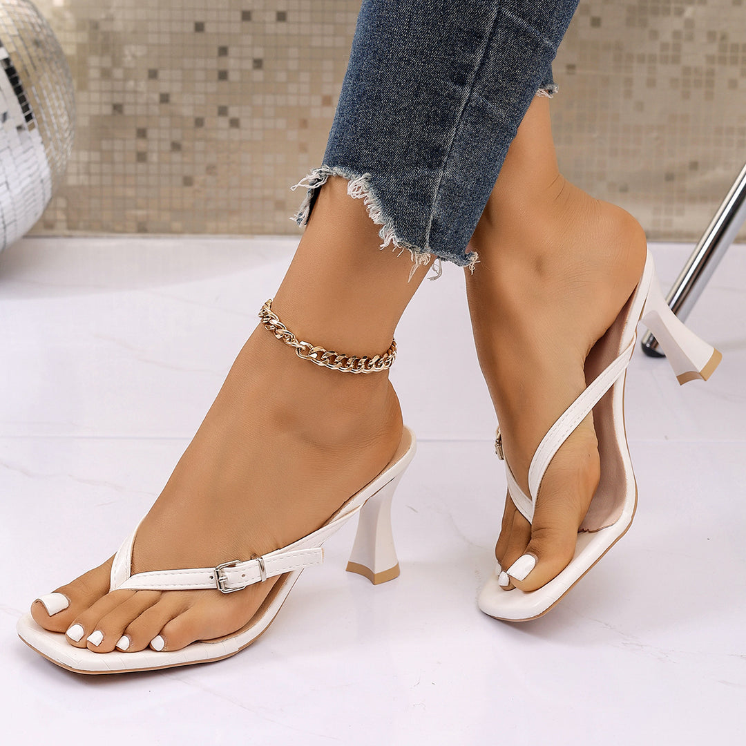 Damen elegante Absatzsandalen mit raffiniertem Riemen-Design R&B