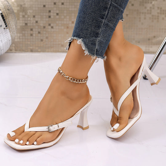 Damen elegante Absatzsandalen mit raffiniertem Riemen-Design R&B