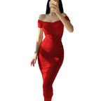 Damen Wickelkleid mit romantischem Rüschendesign und figurbetonendem Schnitt R&B