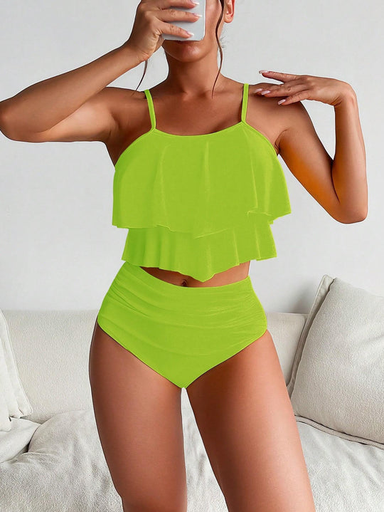Damen Bikini-Set mit voluminösem Rüschendesign R&B