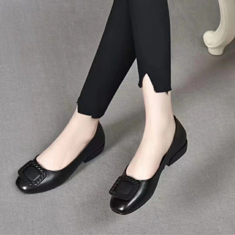 Damen Bequeme Ballerinas mit dekoren Schmuck-Ausschnitt R&B