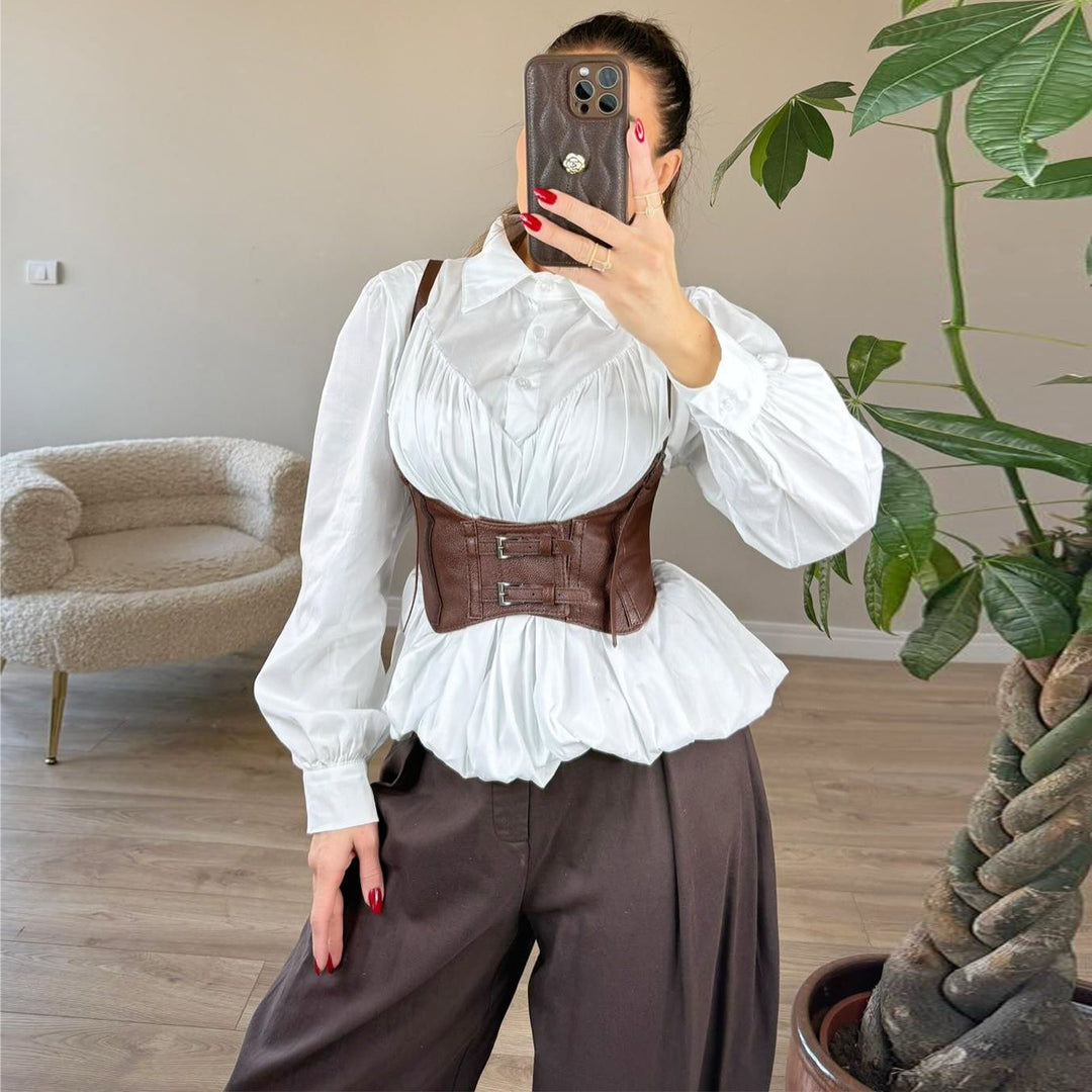 Damen Korselett-Corsettop mit dekorativen Schnallen R&B