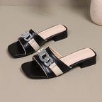 Damen Komfortable Slides mit modischem Ketten-Design R&B