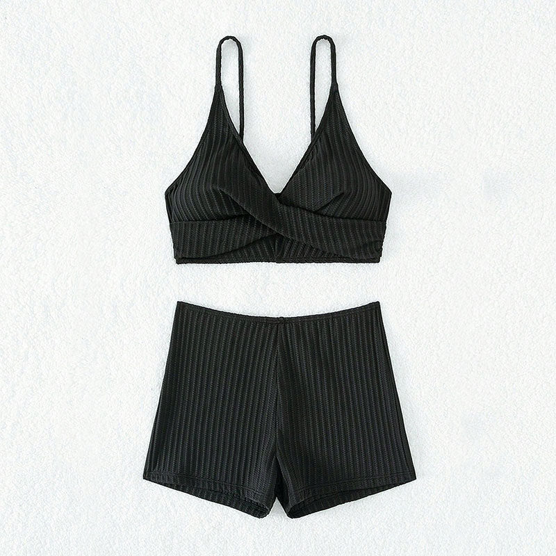 Damen Hochwertiges Zweiteiler Bikini-Set mit Wellenmuster R&B