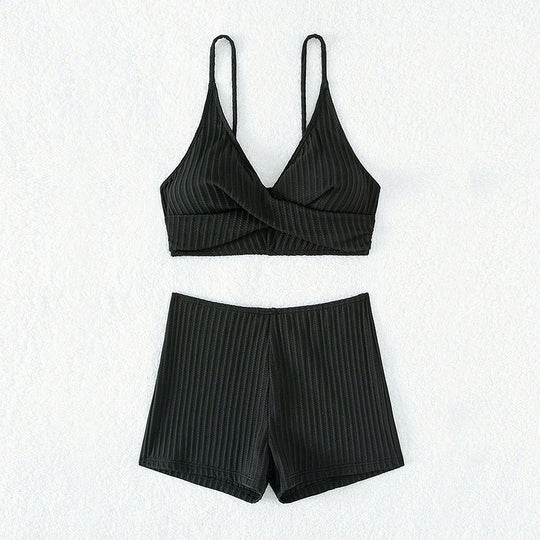 Damen Hochwertiges Zweiteiler Bikini-Set mit Wellenmuster R&B