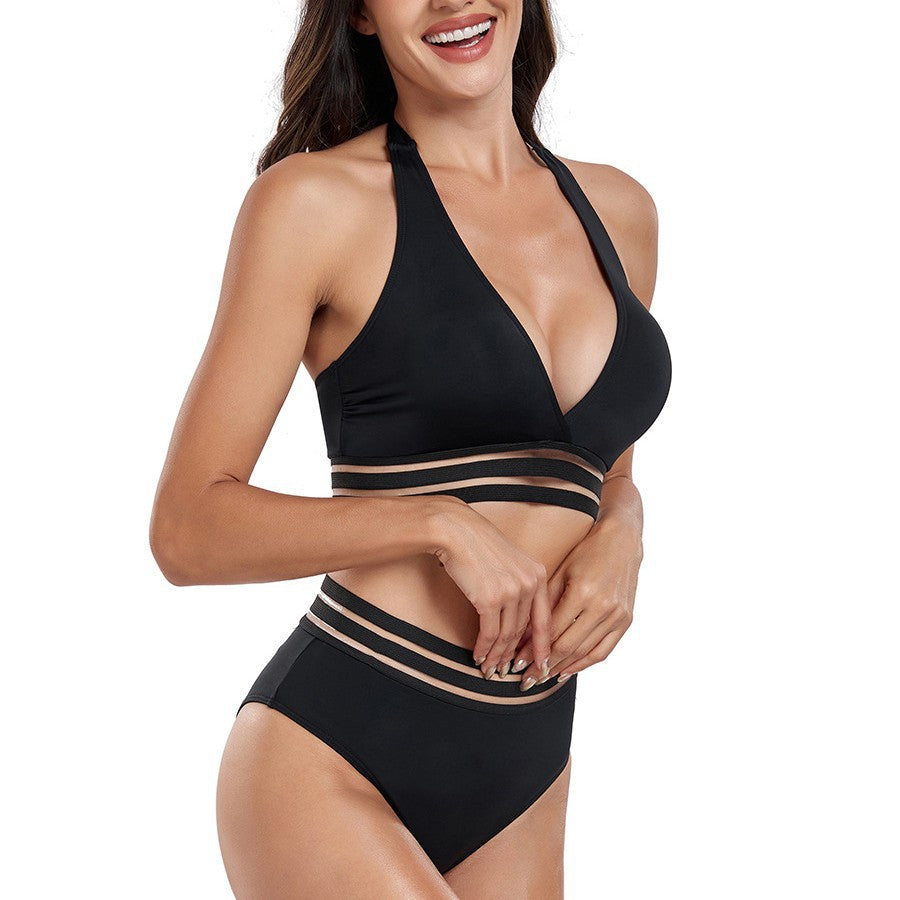 Damen Hochtailliertes Bikini-Set mit innovativem Cut-Out-Design R&B