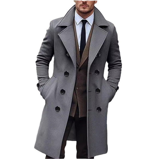 Herren doppelreiher Mantel aus hochwertigem Material R&B
