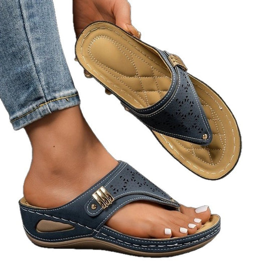 Damen Komfortable Zehenstegsandalen mit ergonomischem Fußbett R&B