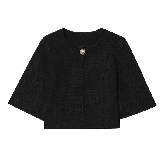 Damen elegante Strickjacke mit dekorativem Knopf R&B