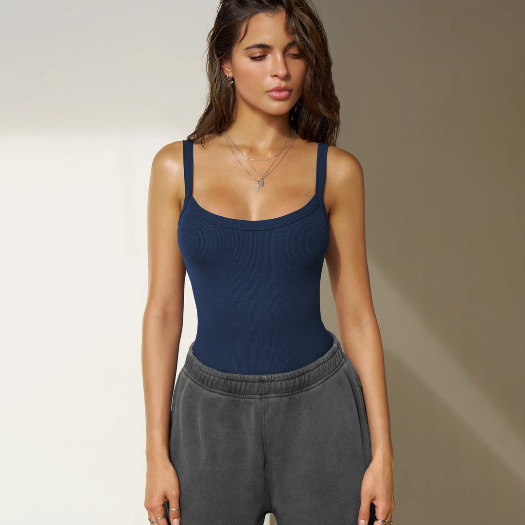 Damen Figurbetonter Body mit verstellbaren Spaghettiträgern R&B