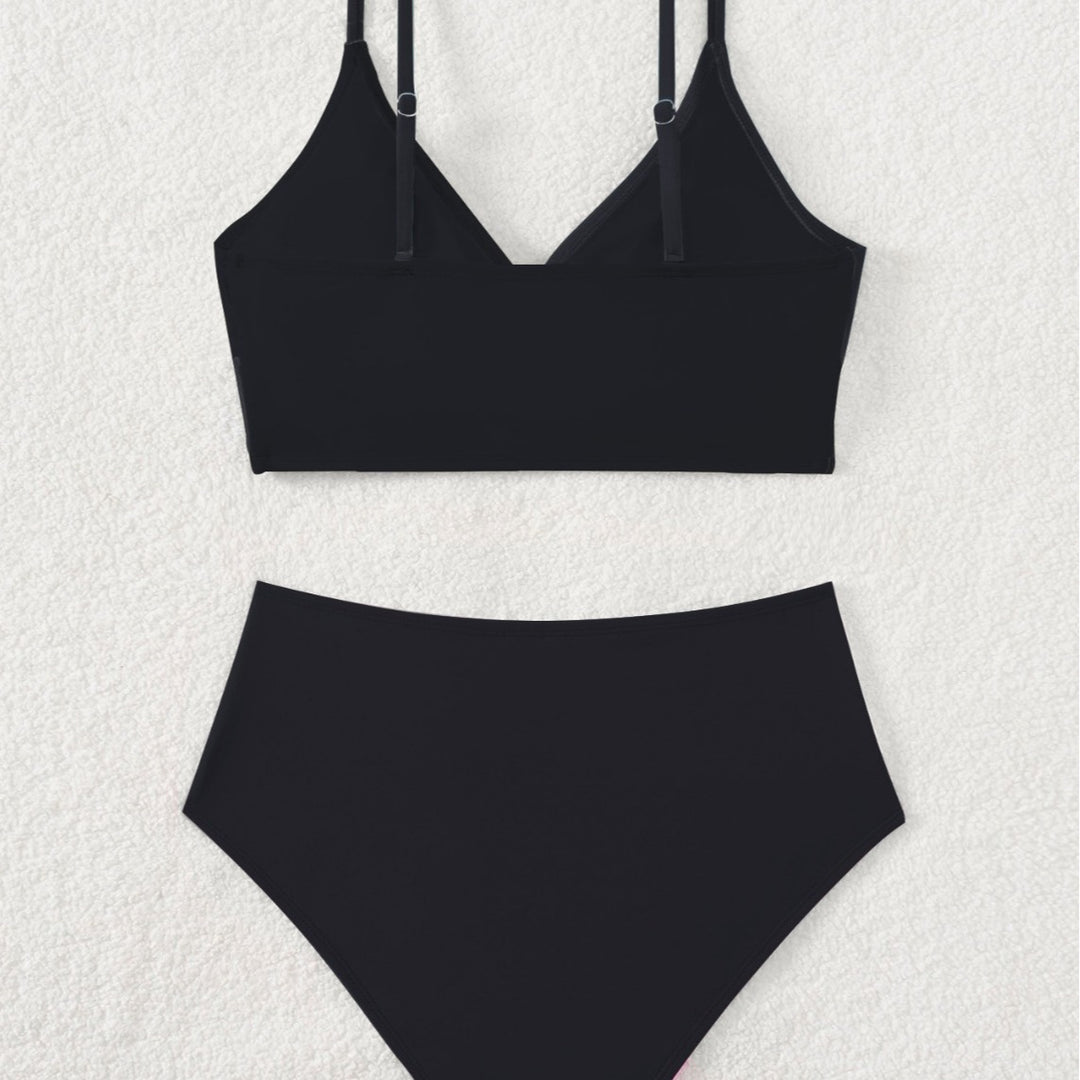 Damen Hochtaillierter Bikini mit überkreuztem Oberteil und eleganten Raffungselementen R&B