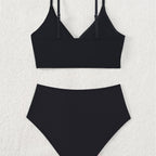 Damen Hochtaillierter Bikini mit überkreuztem Oberteil und eleganten Raffungselementen R&B