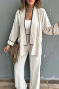 Damen Elegant geschnittene Jacke mit kontrastierendem Saum R&B