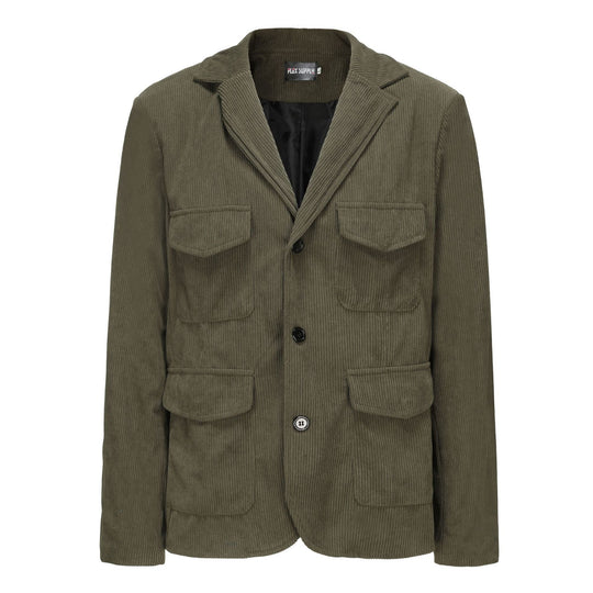 Damen lässige Cordjacke mit aufgesetzten Taschen R&B