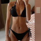 Damen Triangel-Bikini mit verspieltem Schleifendetail und trendigen BindR&Bändern R&B