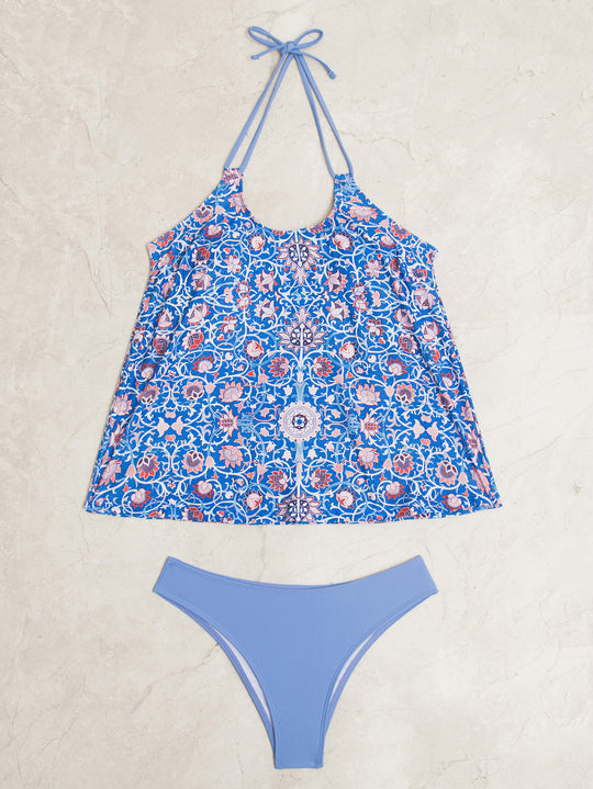Damen Tankini-Set mit modischem Muster und lässigem Schnitt R&B