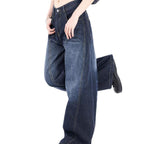 Damen Weite Denim-Hose mit hohem Bund und trendigem Schnitt R&B