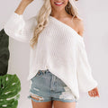 Damen luftiger Strickpullover mit asymmetrischem Schnitt R&B