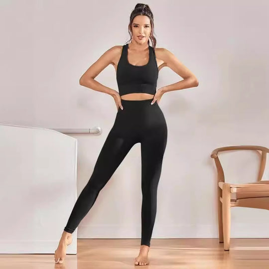 Damen Hochbund-Leggings aus atmungsaktivem Material mit figurformendem Effekt R&B