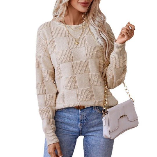Damen gemusterter Strickpullover mit Panoramadesign und kuscheliger Haptik R&B