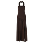 Damen Maxikleid mit raffiniertem Cut-Out-Design und asymmetrischem Saum R&B