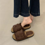 Damen Bequeme Slipper mit fransigem Design und weichem Fußbett R&B