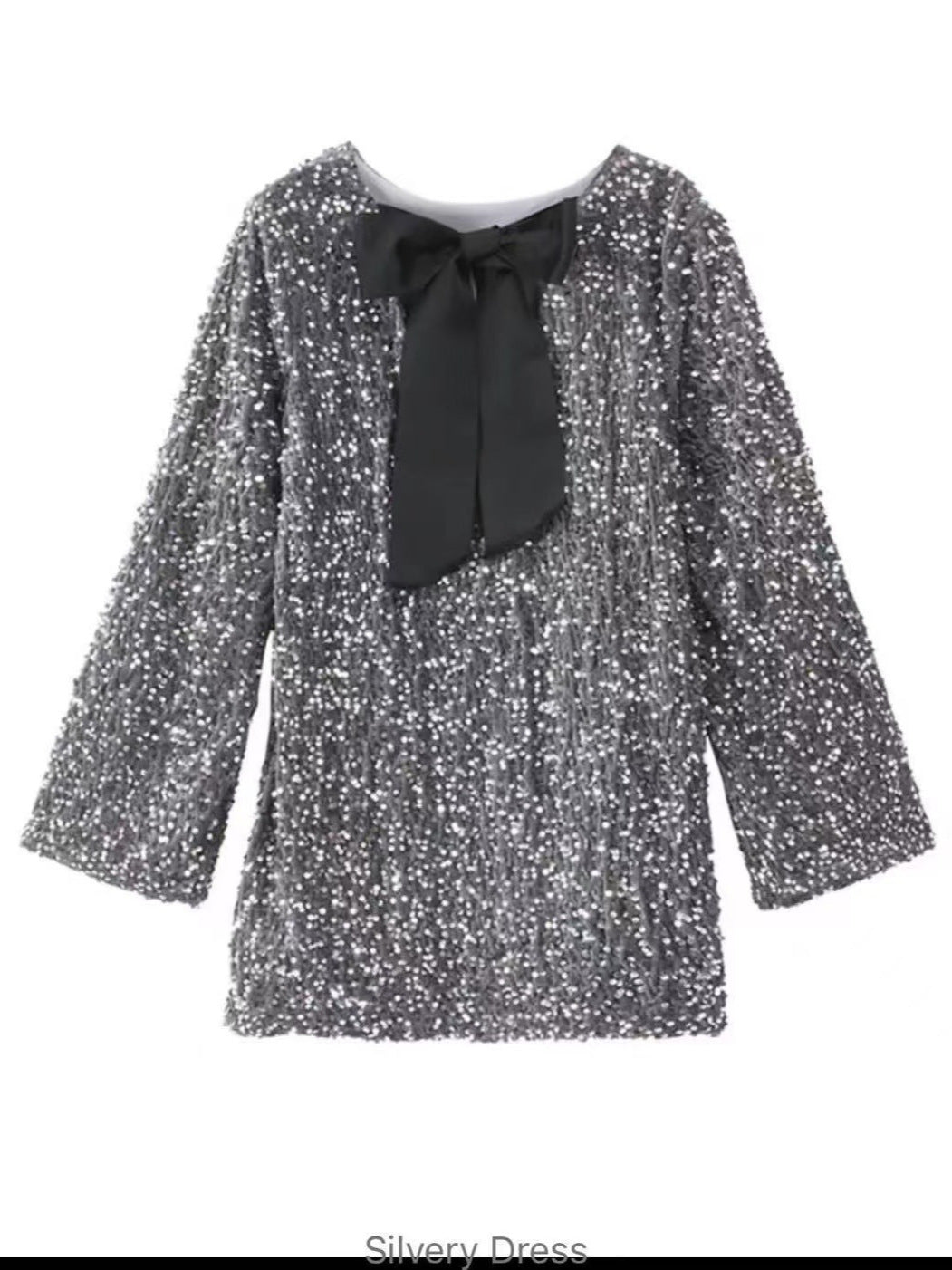 Damen Glamouröses Mini-Kleid mit glitzernden Pailletten und eleganten Puffärmeln R&B