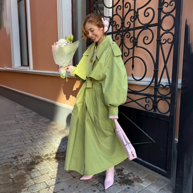 Damen Oversized Trenchcoat mit voluminösen Ärmeln R&B