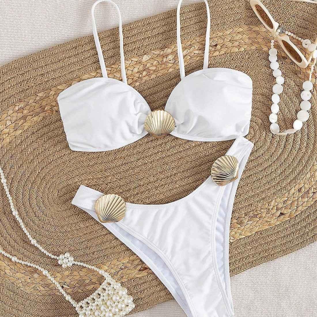 Damen Bikini-Set mit raffinierten Muscheldetails R&B