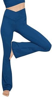 Damen Bootcut Yoga-Hose aus elastischem Material mit hohem Bund R&B