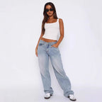 Damen Weite Jeans im lässigen High-Waist Schnitt